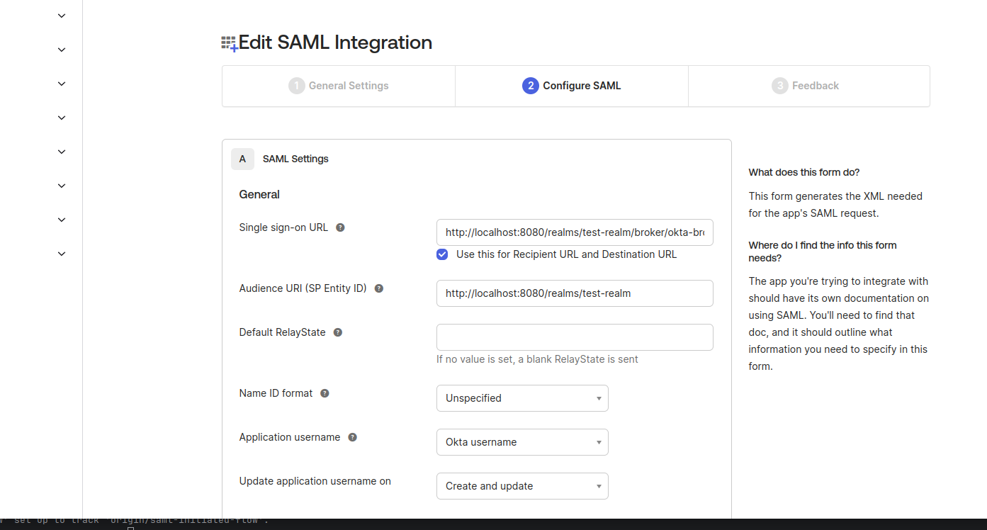Okta Application Setup